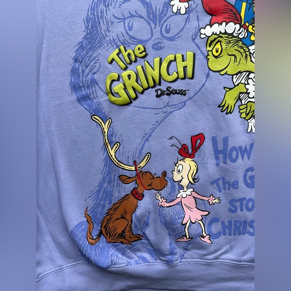 Dr Seuss The Grinch Christmas sweatshirt periwinkle xl Max the dog Cindy Lou Who - Picture 5 of 17